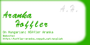 aranka hoffler business card